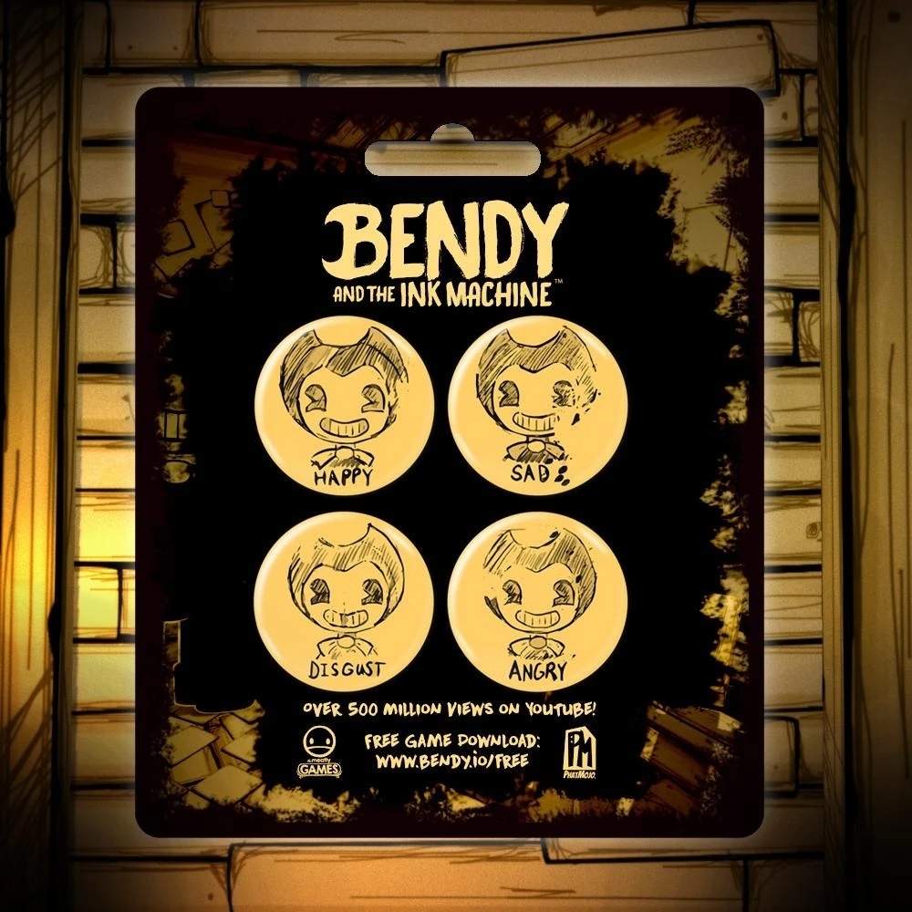 New Bendy and the Ink Machine Button Set - Collectible
